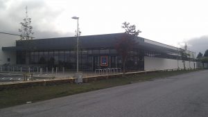 Aldi Supermarkets grey doros and windows installation