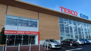 Tesco Supermarket Entrance and window wall